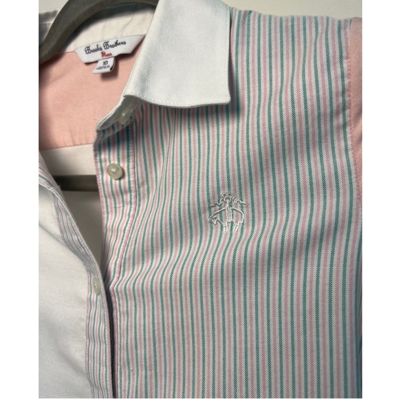 Brooks Brothers Girls Striped Fit & Flare Shirt Dress Sz 10 - 100% Supima Cotton - Picture 7 of 7